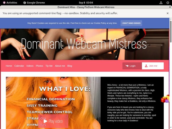Dominant Miss - Classy FinDom Webcam Mistress Automatische Kassen